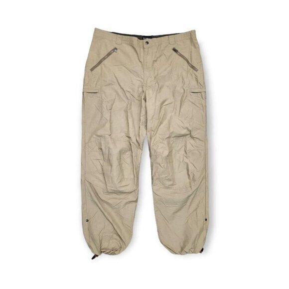 LL Bean Outdoors Hiking Trail Cargo Khaki Ripstop Pants‎ Mens 40x32 - Picture 1 of 14